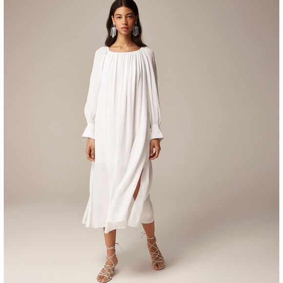 J.Crew Collection Sheer Maxi Dress Viscose Oversized Minimalist Boho Medium NWT - Picture 1 of 12
